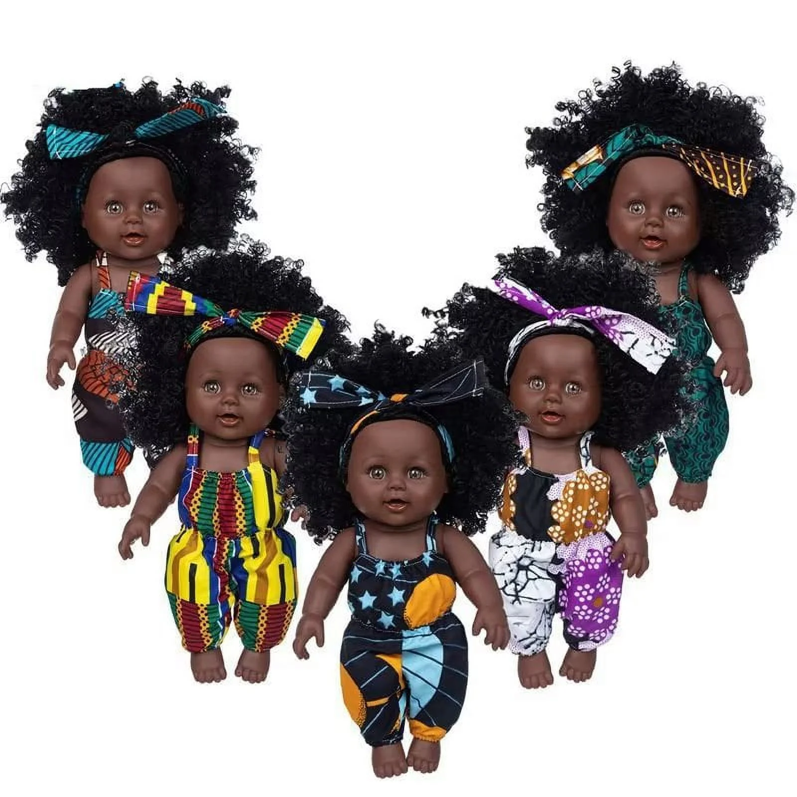 A-Waroom Black Dolls 12 inch Black African American Doll Baby Doll for Kids Perfect for Birthday Gift