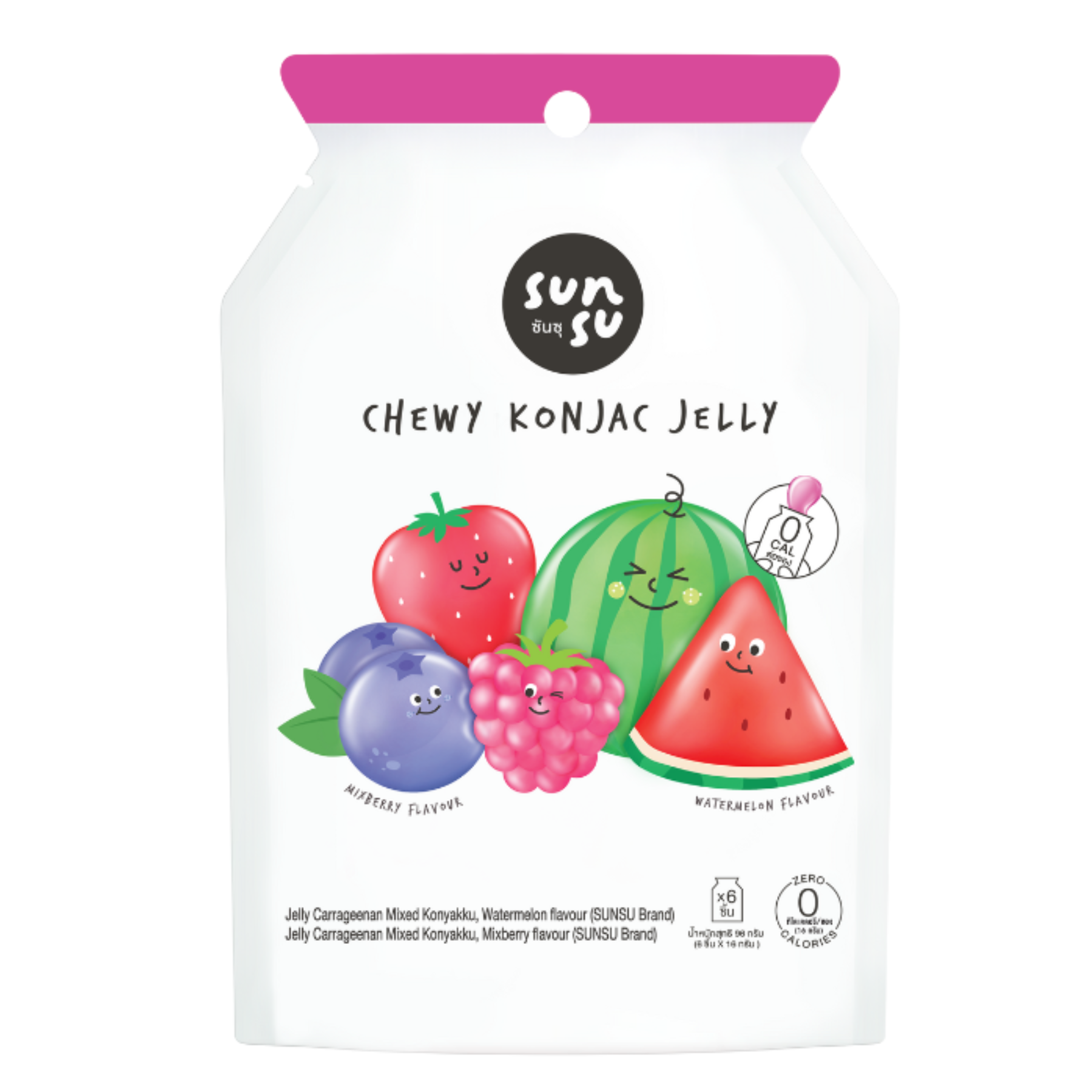 Chewy Konjac Jelly - Water Melon, Mixed Berries